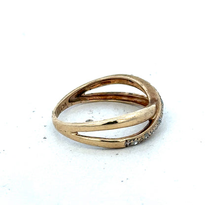 9ct yellow gold ring size N (sh25553l)