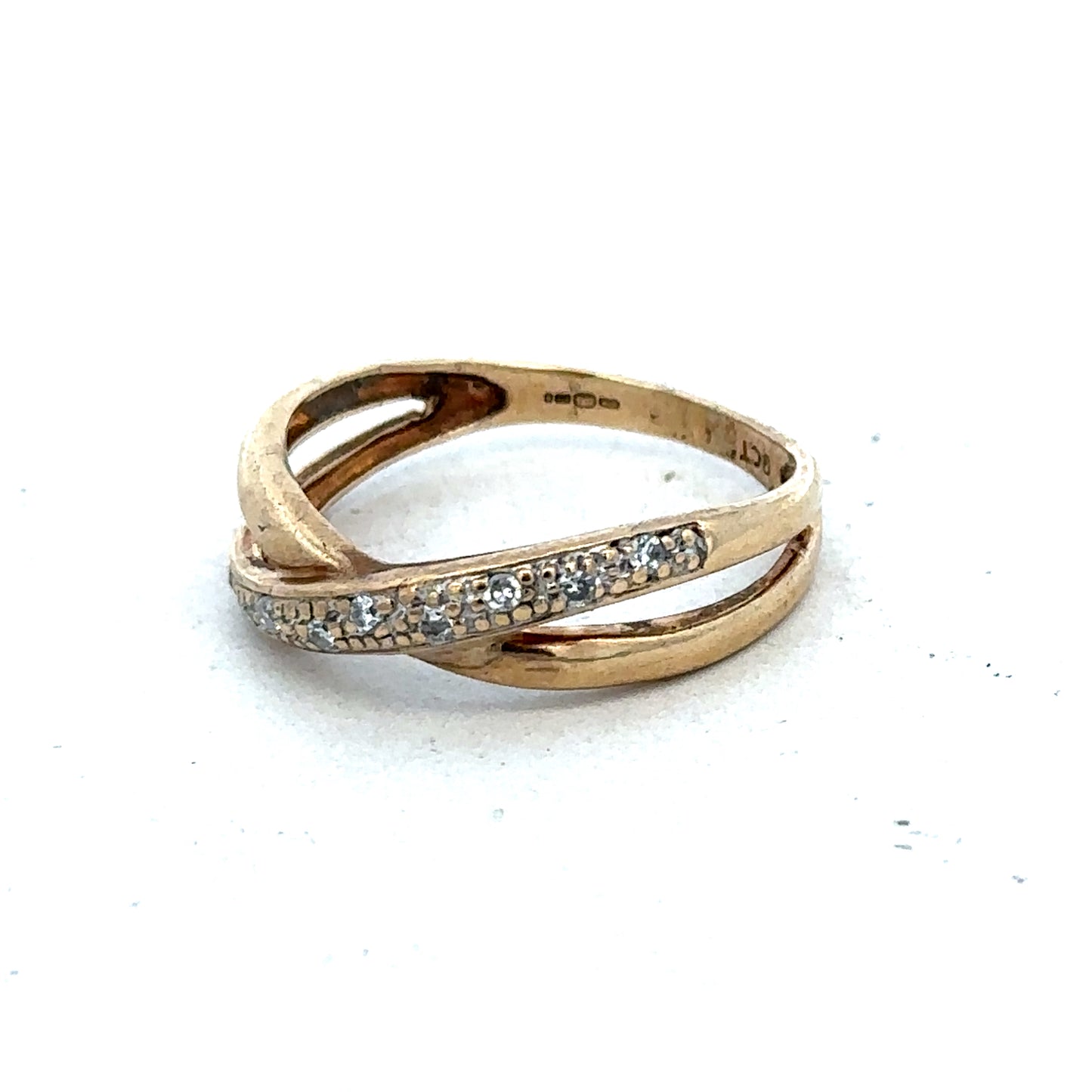 9ct yellow gold ring size N (sh25553l)