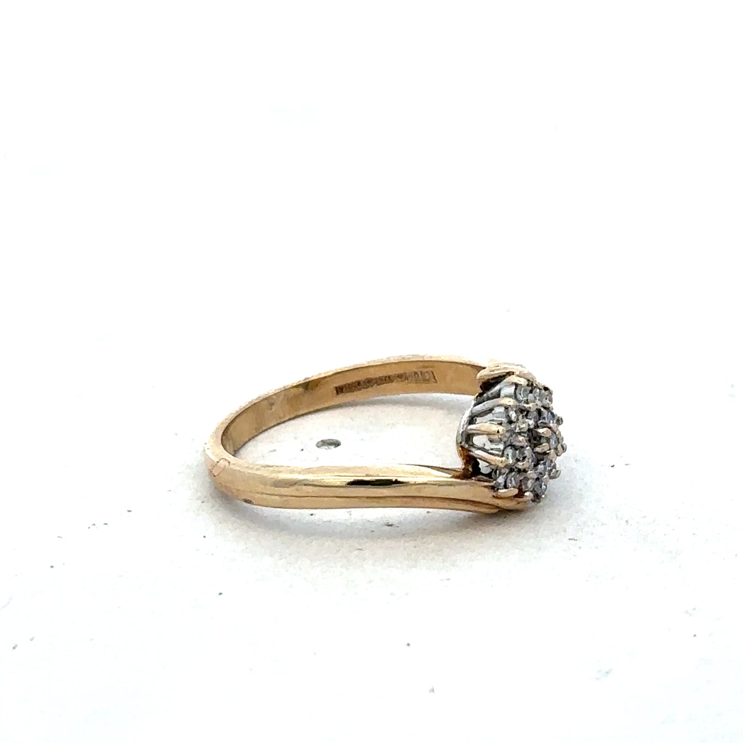 9ct yellow gold 21pts diamond ring size M1/2 (sh27565b)