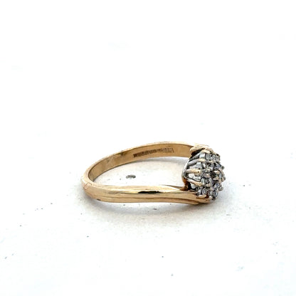 9ct yellow gold 21pts diamond ring size M1/2 (sh27565b)