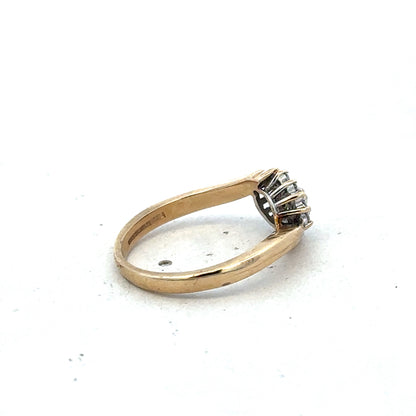 9ct yellow gold 21pts diamond ring size M1/2 (sh27565b)