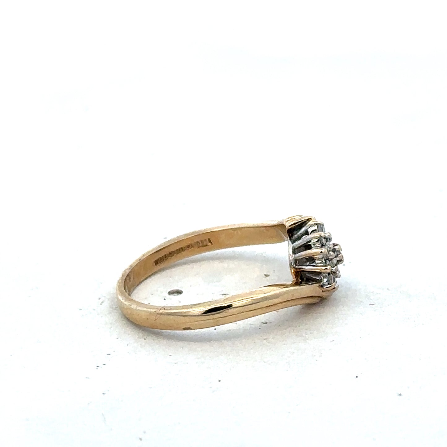 9ct yellow gold 21pts diamond ring size M1/2 (sh27565b)