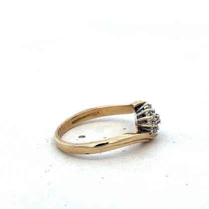 9ct yellow gold 21pts diamond ring size M1/2 (sh27565b)