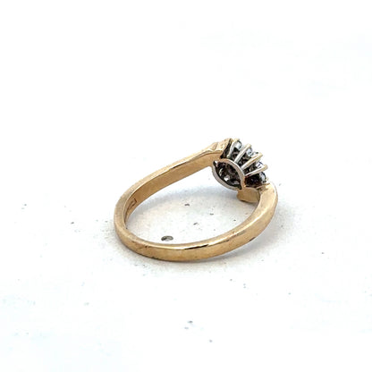 9ct yellow gold 21pts diamond ring size M1/2 (sh27565b)