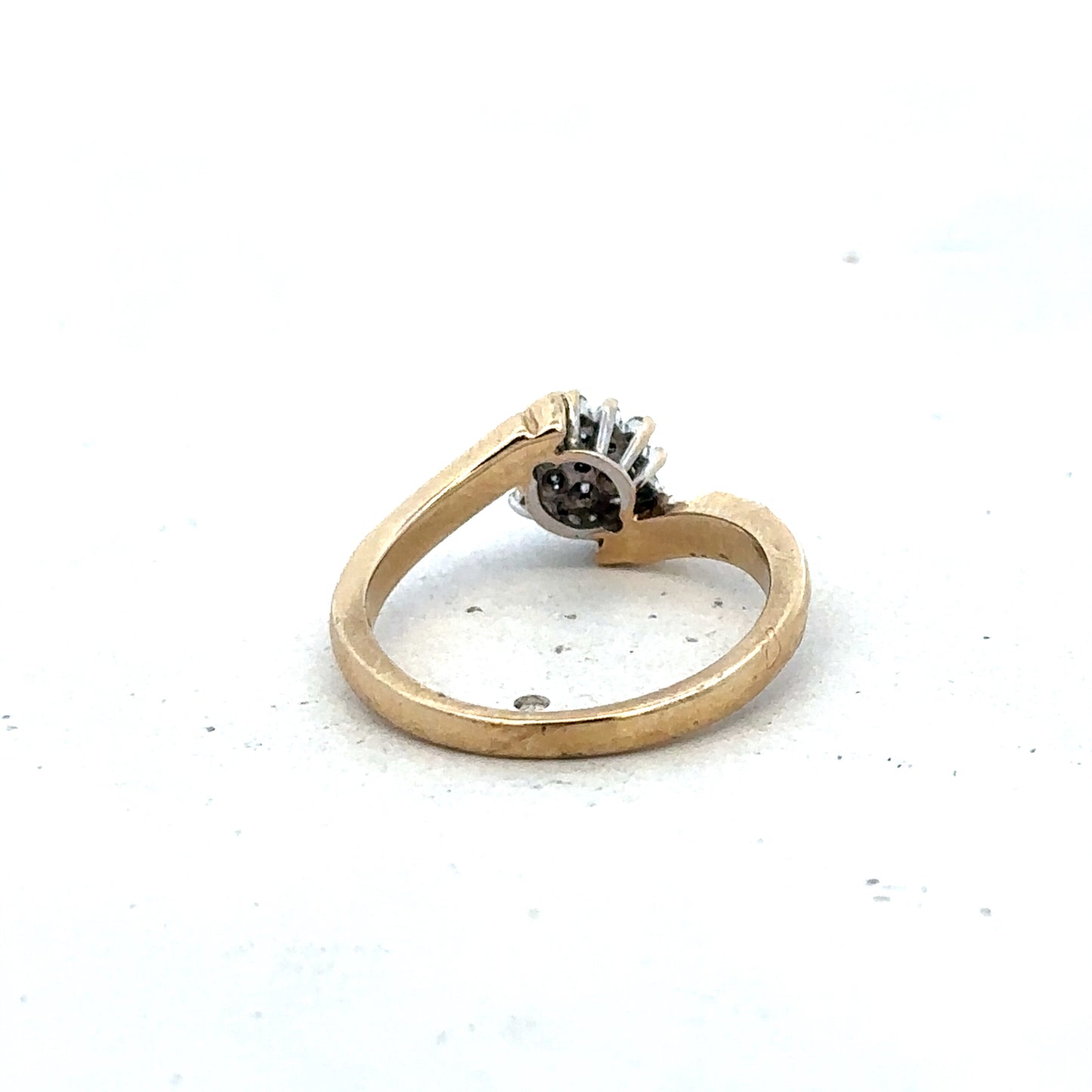 9ct yellow gold 21pts diamond ring size M1/2 (sh27565b)