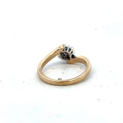 9ct yellow gold 21pts diamond ring size M1/2 (sh27565b)