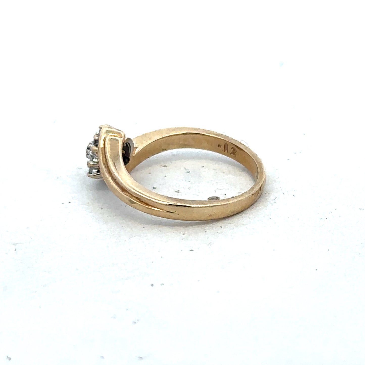 9ct yellow gold 21pts diamond ring size M1/2 (sh27565b)