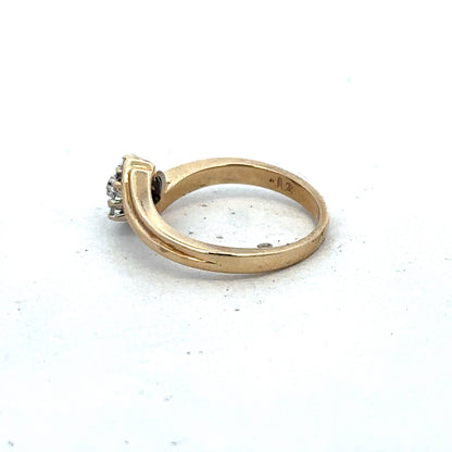 9ct yellow gold 21pts diamond ring size M1/2 (sh27565b)