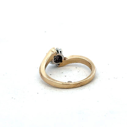 9ct yellow gold 21pts diamond ring size M1/2 (sh27565b)