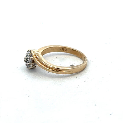 9ct yellow gold 21pts diamond ring size M1/2 (sh27565b)