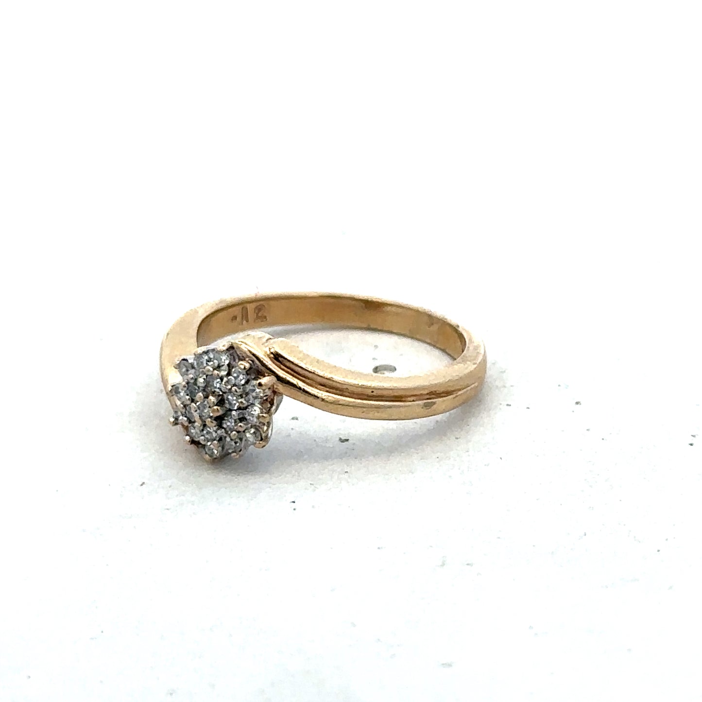 9ct yellow gold 21pts diamond ring size M1/2 (sh27565b)