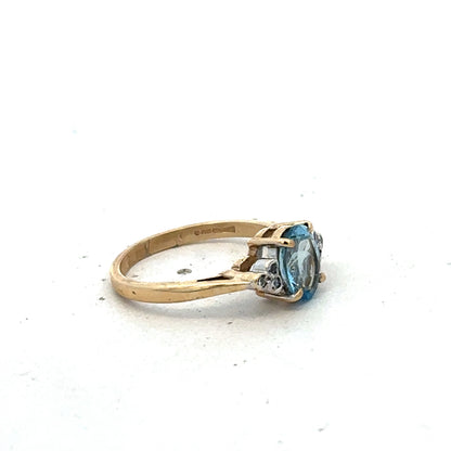 9ct yellow gold diamond ring size L1/2 (sh27561b)