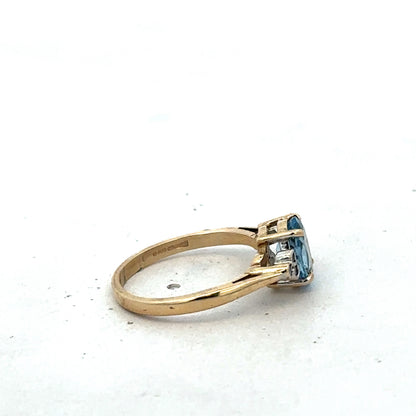 9ct yellow gold diamond ring size L1/2 (sh27561b)