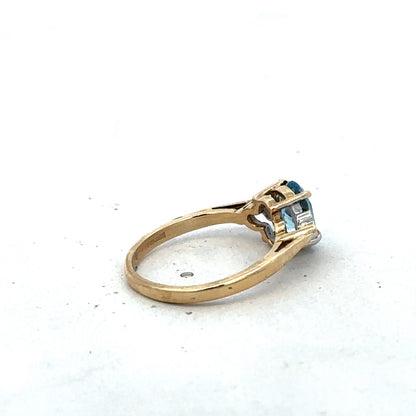 9ct yellow gold diamond ring size L1/2 (sh27561b)