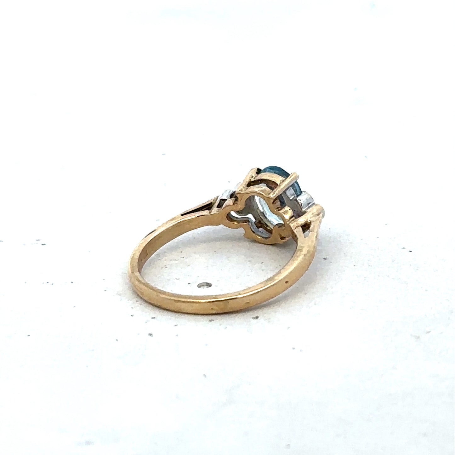 9ct yellow gold diamond ring size L1/2 (sh27561b)