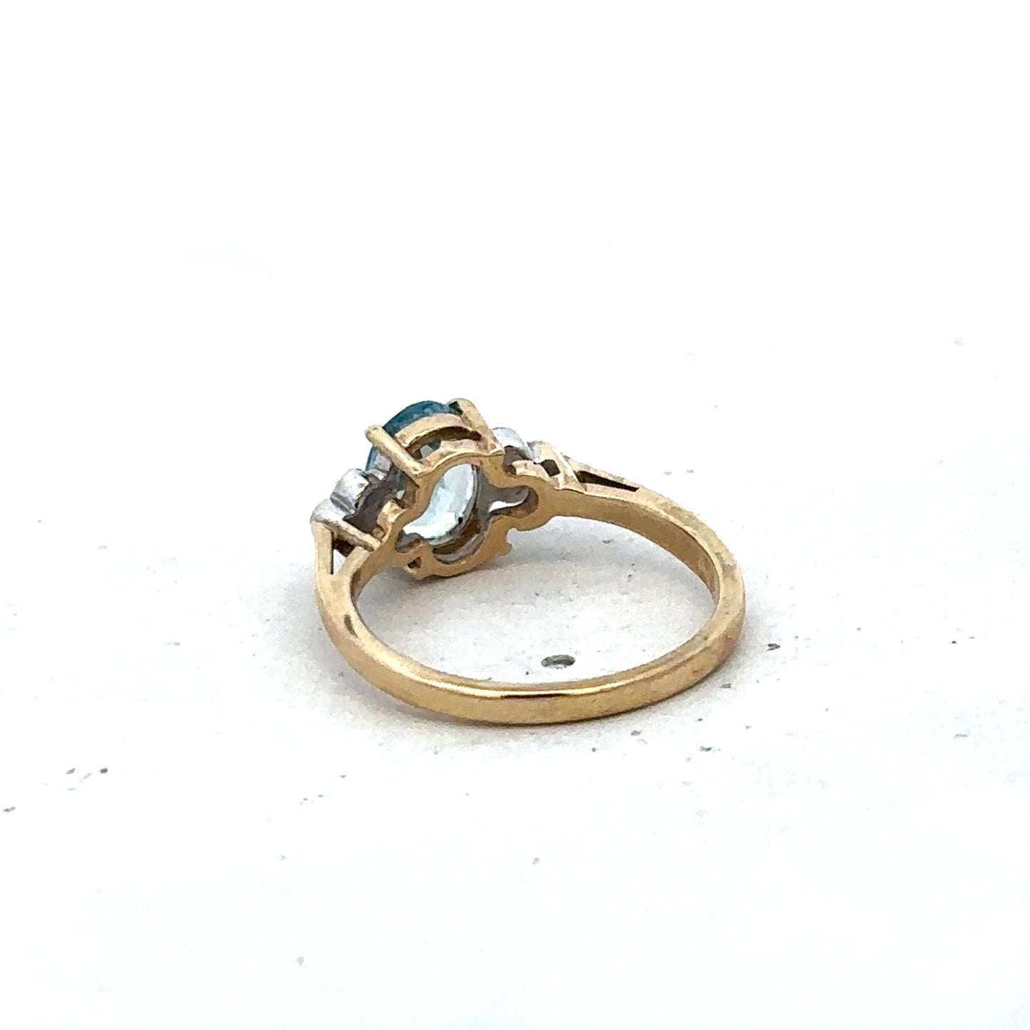 9ct yellow gold diamond ring size L1/2 (sh27561b)