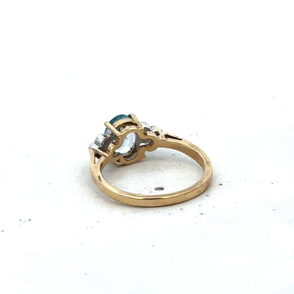 9ct yellow gold diamond ring size L1/2 (sh27561b)