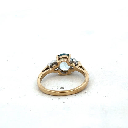 9ct yellow gold diamond ring size L1/2 (sh27561b)