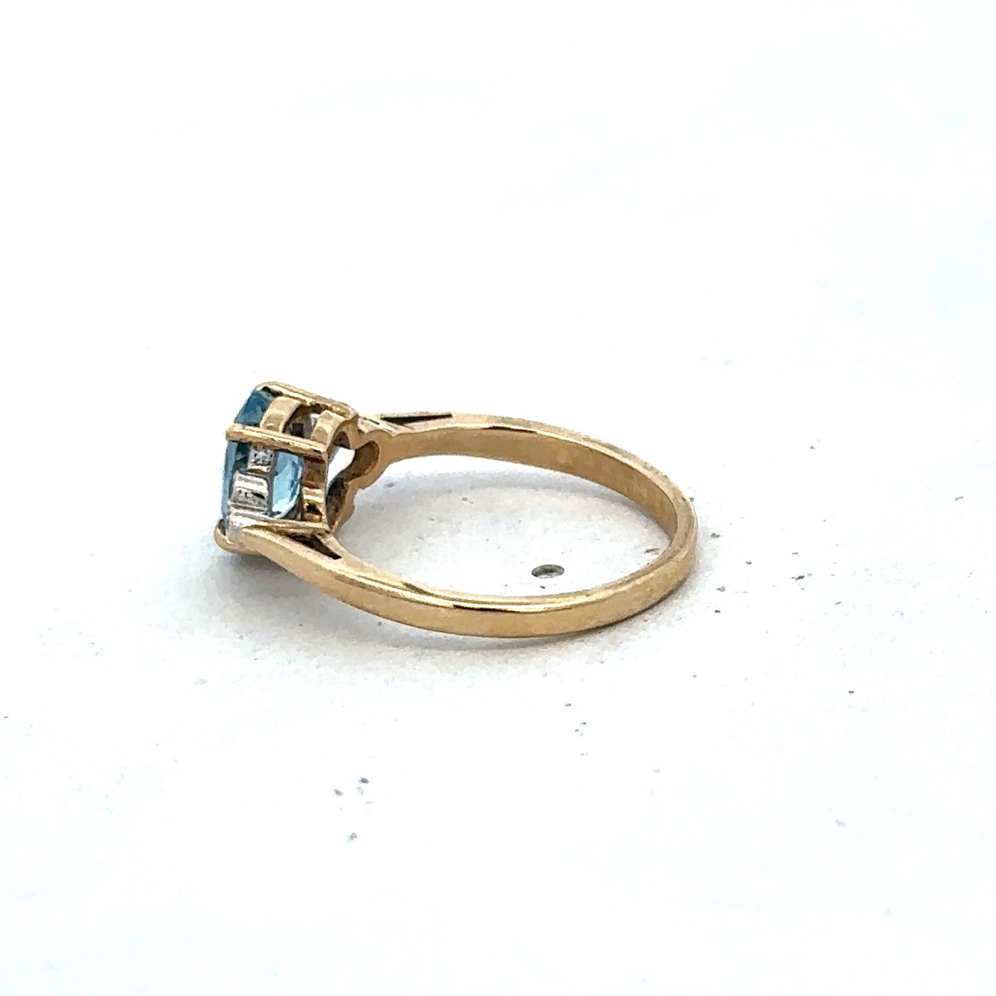 9ct yellow gold diamond ring size L1/2 (sh27561b)