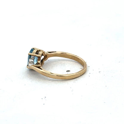 9ct yellow gold diamond ring size L1/2 (sh27561b)