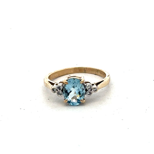 9ct yellow gold diamond ring size L1/2 (sh27561b)