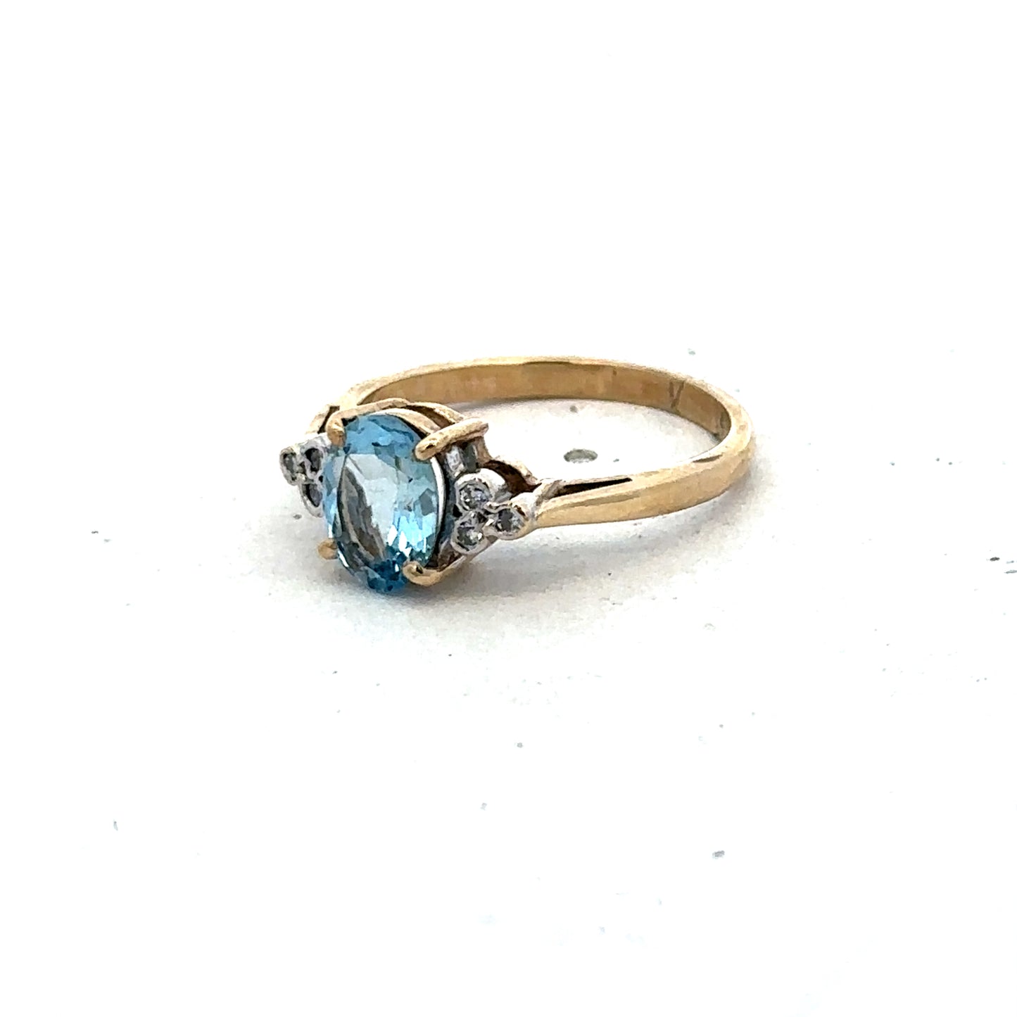 9ct yellow gold diamond ring size L1/2 (sh27561b)