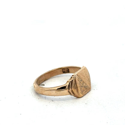 9ct yellow gold signet ring size K (sh25604l)