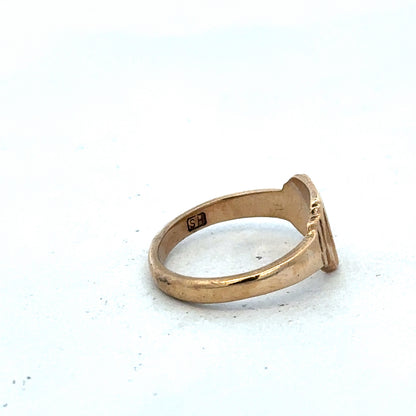 9ct yellow gold signet ring size K (sh25604l)