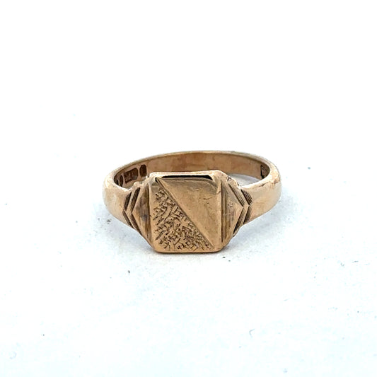 9ct yellow gold signet ring size K (sh25604l)