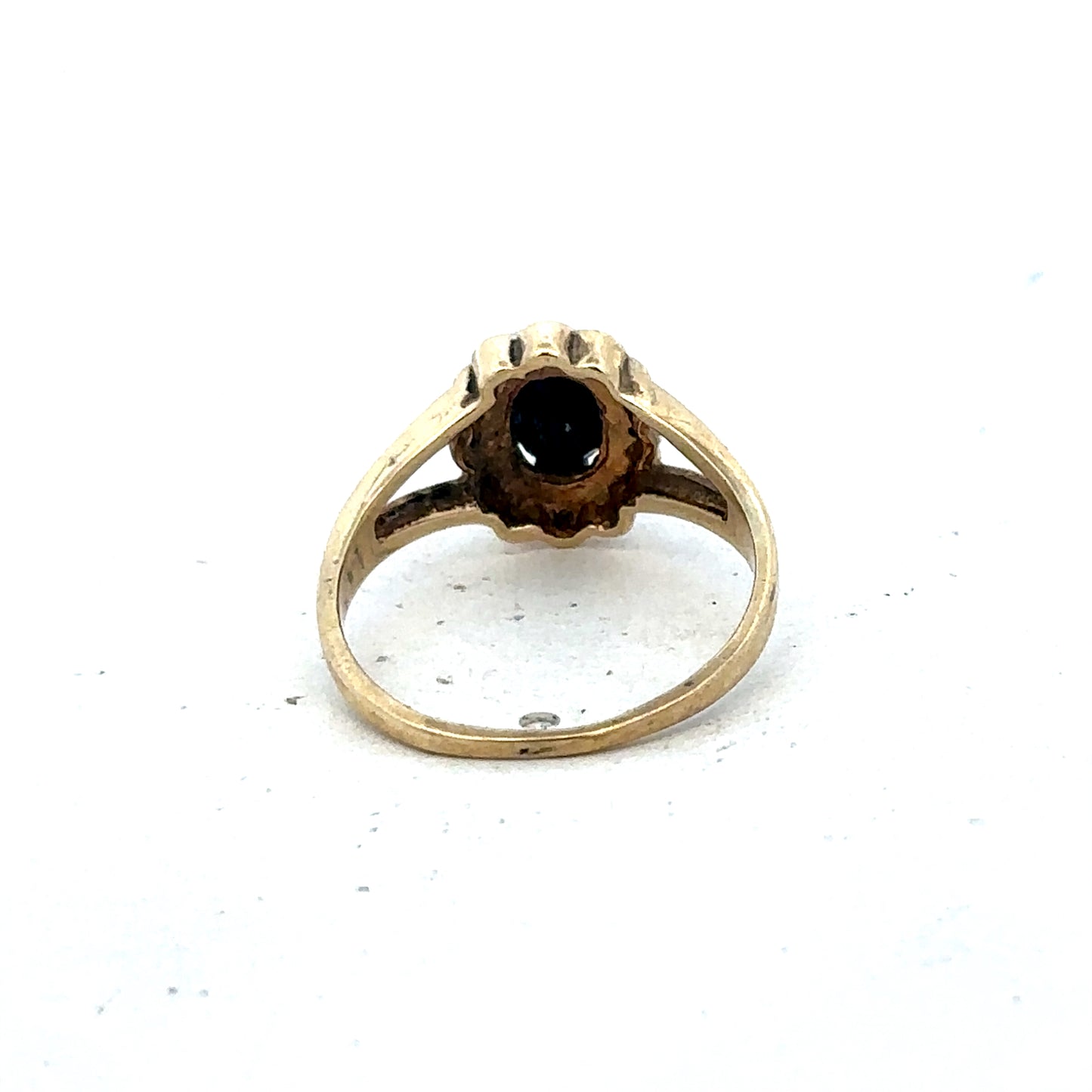 9ct yellow gold sapphire and diamond ring size K (sh25594l)