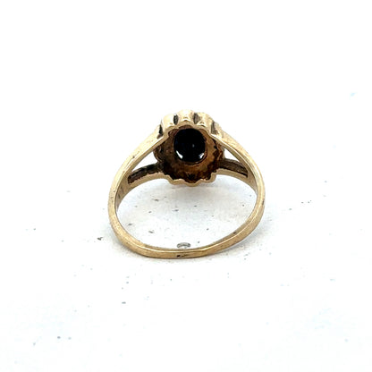 9ct yellow gold sapphire and diamond ring size K (sh25594l)