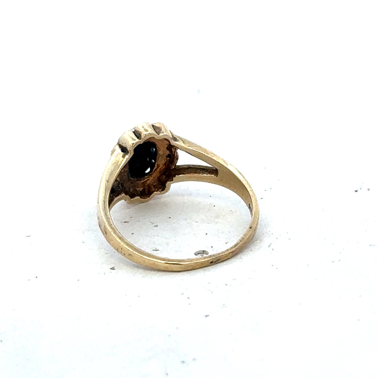 9ct yellow gold sapphire and diamond ring size K (sh25594l)
