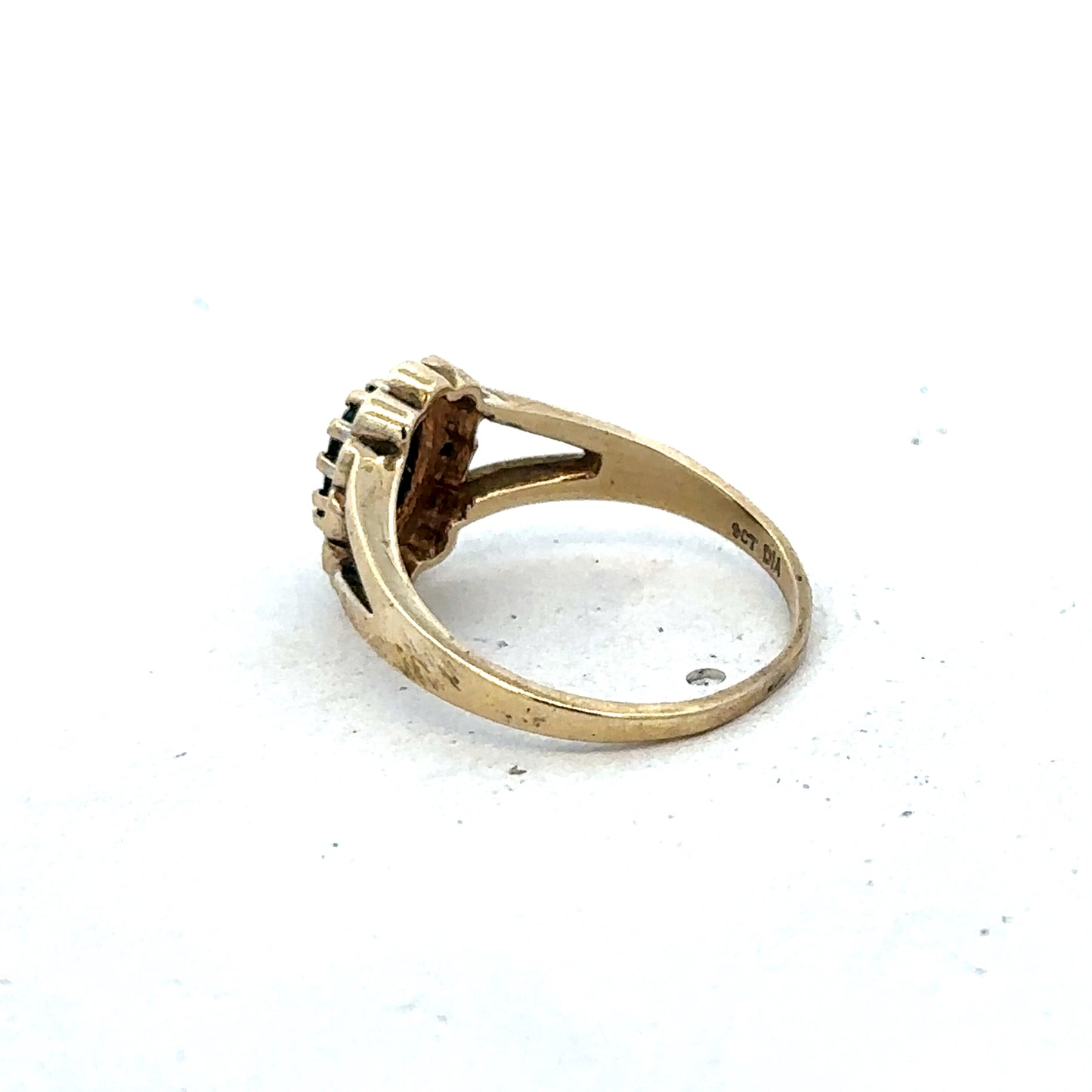 9ct yellow gold sapphire and diamond ring size K (sh25594l)