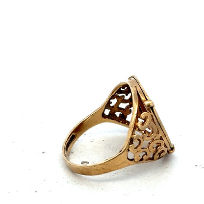 9ct yellow gold St Christopher ring size O1/2 (sh27521b)