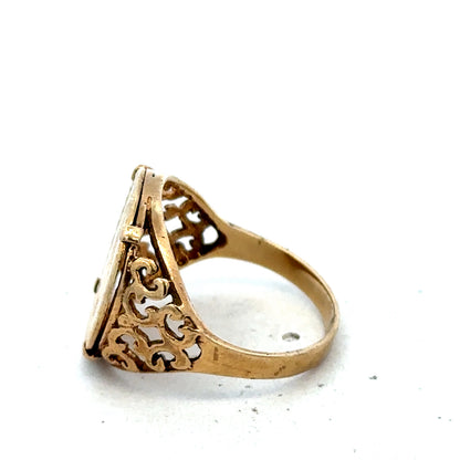 9ct yellow gold St Christopher ring size O1/2 (sh27521b)