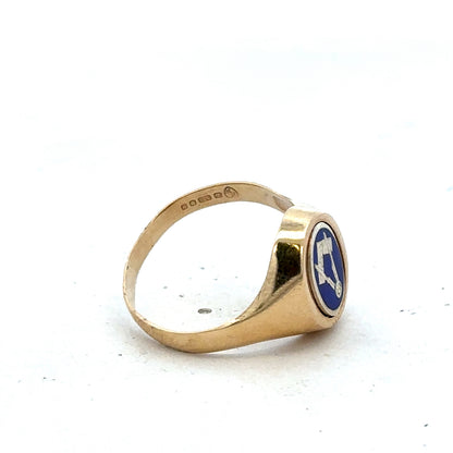 9ct yellow gold masonic ring size W (sh27520b)