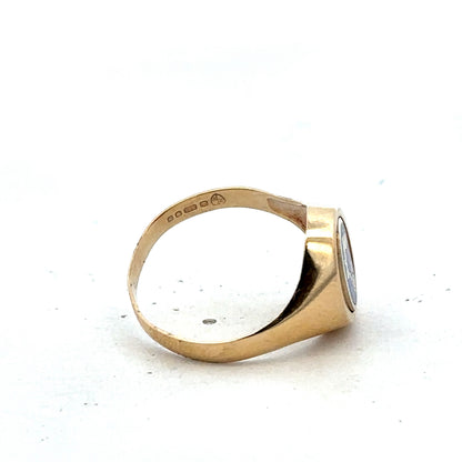 9ct yellow gold masonic ring size W (sh27520b)