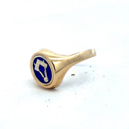 9ct yellow gold masonic ring size W (sh27520b)
