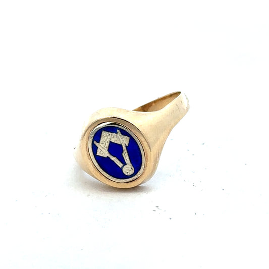 9ct yellow gold masonic ring size W (sh27520b)