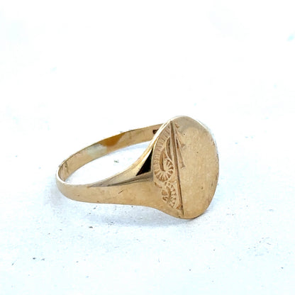 9ct yellow gold signet ring size S (sh27362b)