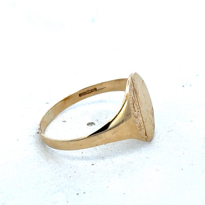 9ct yellow gold signet ring size S (sh27362b)