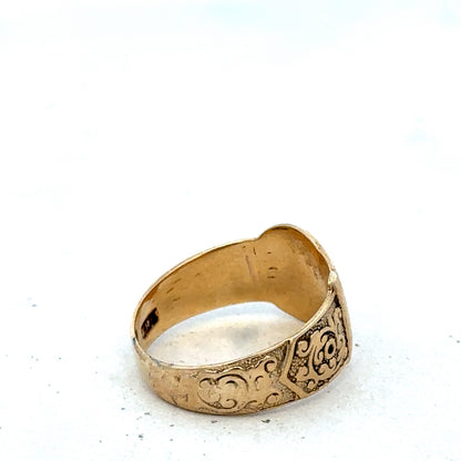 9ct yellow gold buckle ring size N (sh25610l)