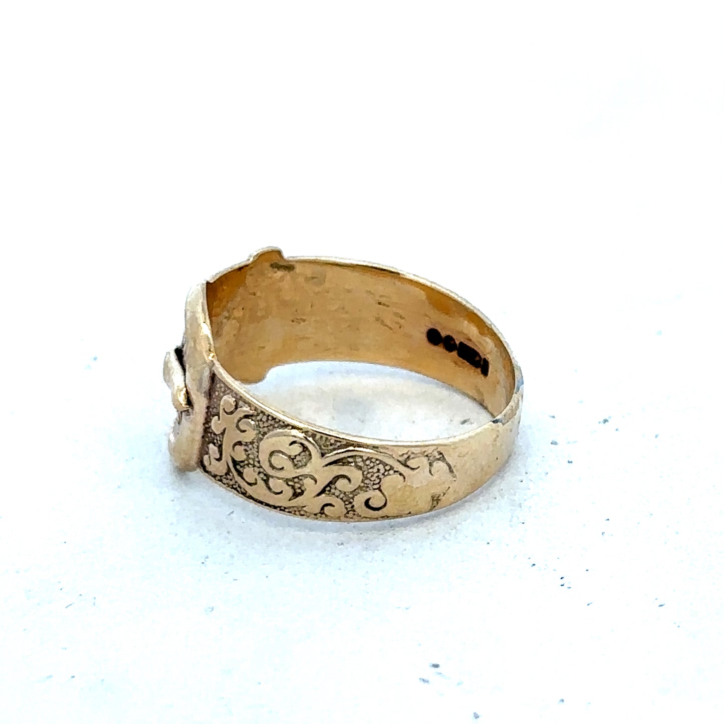 9ct yellow gold buckle ring size N (sh25610l)