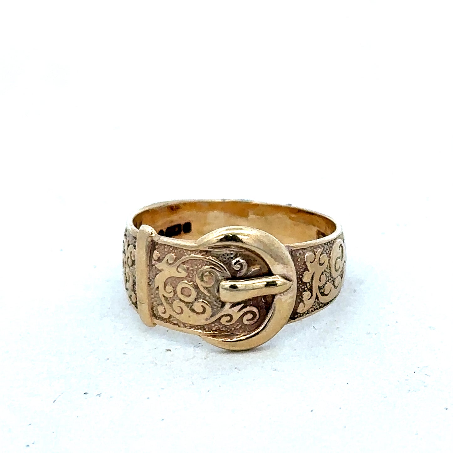 9ct yellow gold buckle ring size N (sh25610l)