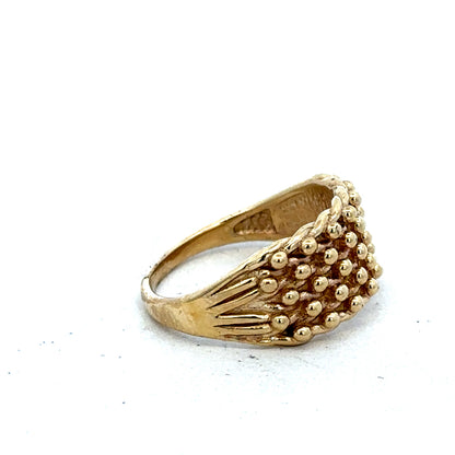 9ct yellow keeper ring size M (sh27556b)