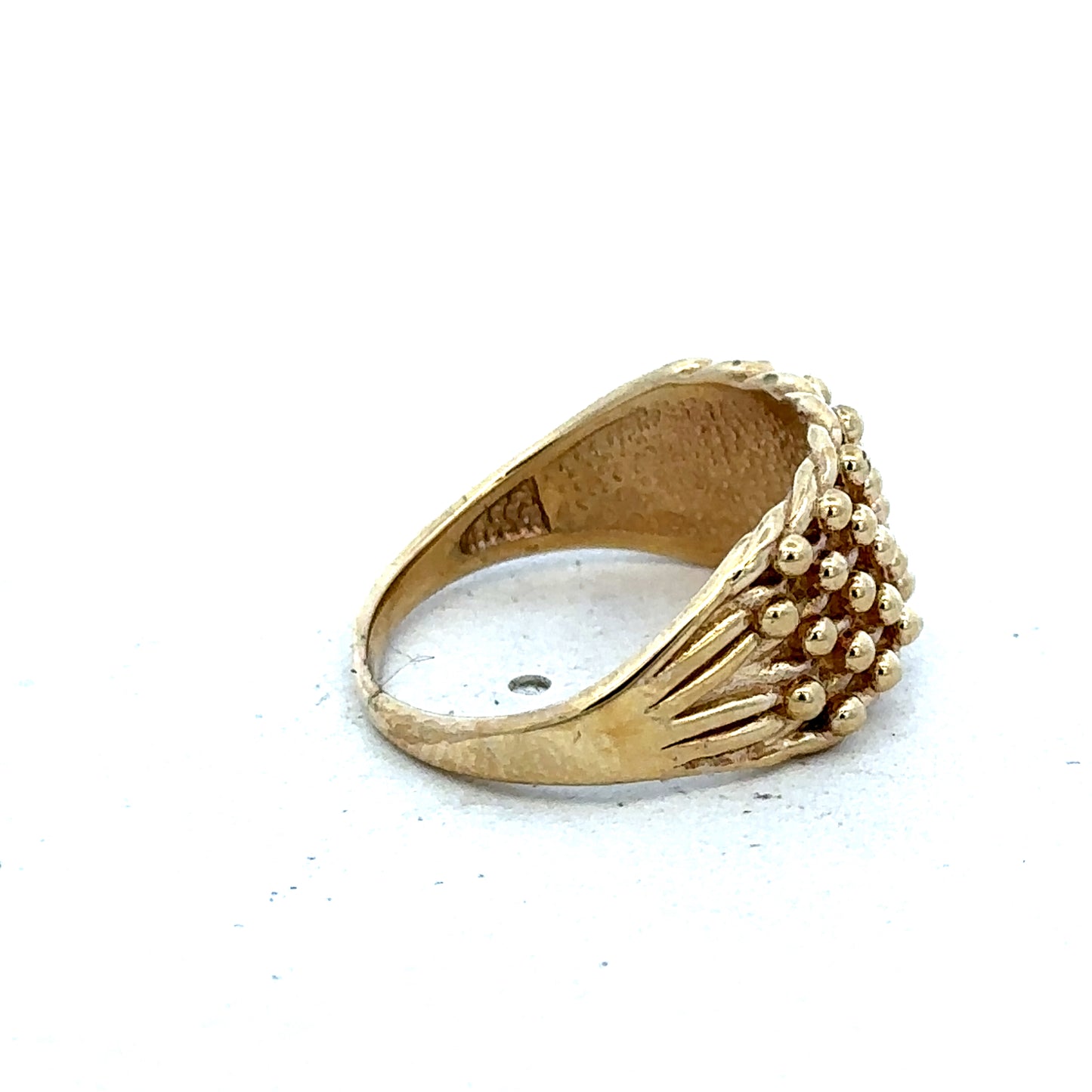 9ct yellow keeper ring size M (sh27556b)