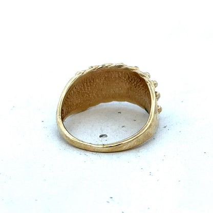 9ct yellow keeper ring size M (sh27556b)