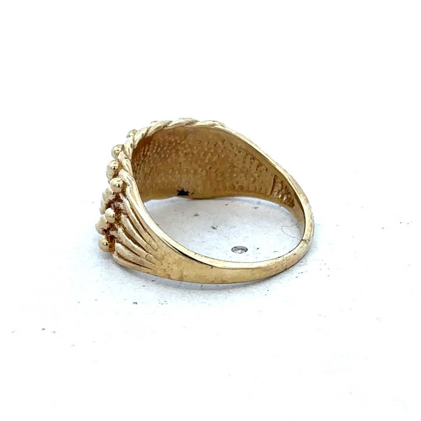 9ct yellow keeper ring size M (sh27556b)