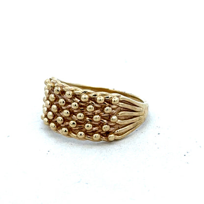 9ct yellow keeper ring size M (sh27556b)