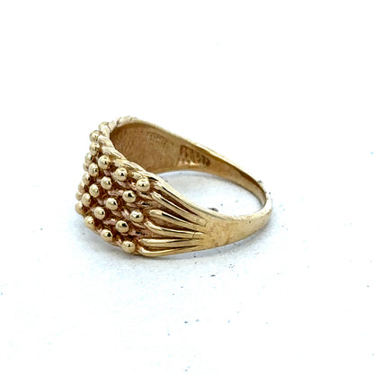 9ct yellow keeper ring size M (sh27556b)